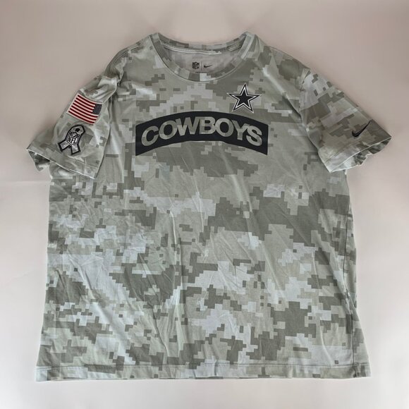 Dallas Cowboys NFL Digial Camo Nike Dri Fit Salute to Service Athletic Shirt 2XL - Picture 1 of 6